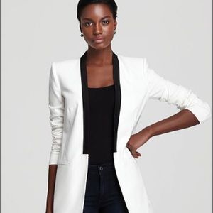 BCBG MAXAZRIA white Lawson Boyfriend Tux Jacket